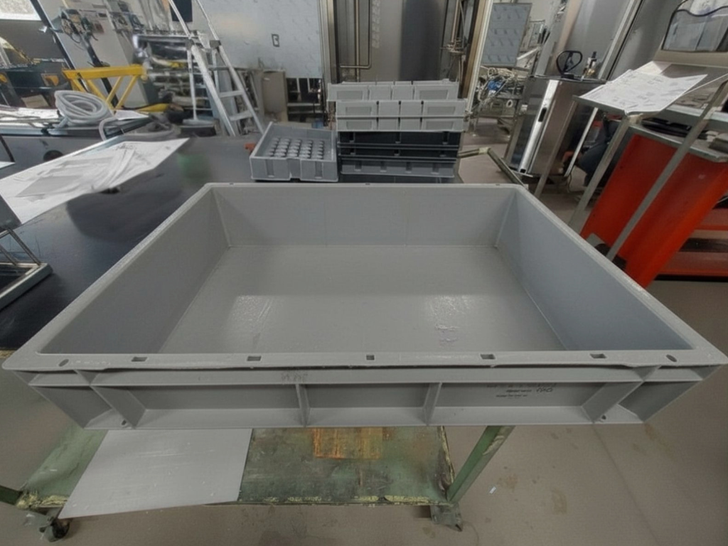 plastic crate cleaning system